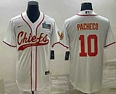Men's Kansas City Chiefs #10 Isiah Pacheco White With Super Bowl LVII Patch Cool Base Stitched Baseball Jersey,baseball caps,new era cap wholesale,wholesale hats